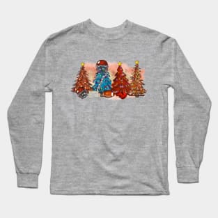 Rugby Football Christmas Trees Xmas Gift Long Sleeve T-Shirt